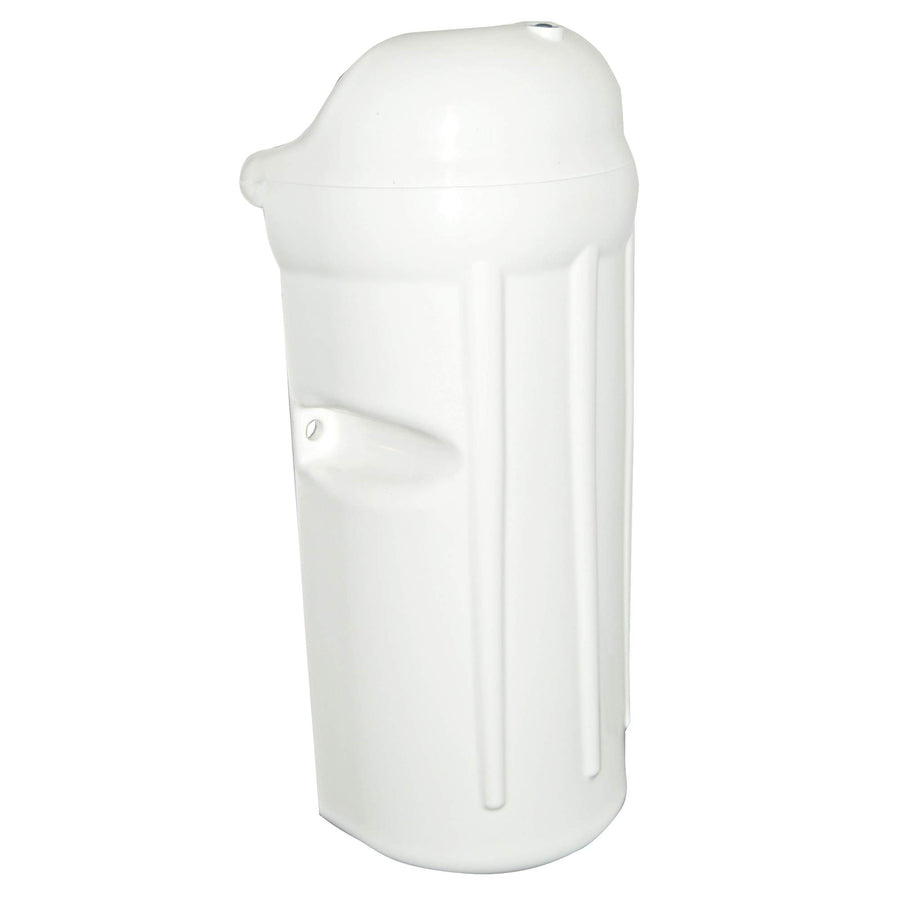 7" x 17" White Dock Post Bumper with Inflation Valve, Taylor Made, Slides Over 1.5" Dock Pipe, Protects Boats, Made in the USA - 2020108507
