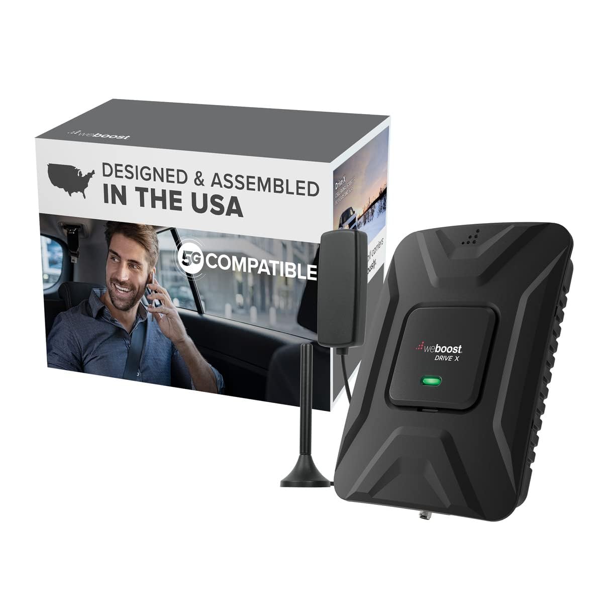 Drive X weBoost - Vehicle Cell Phone Signal Booster | 5G & 4G LTE | Magnetic Roof Antenna | Boosts All U.S. Carriers - Verizon, AT&T, T-Mobile | Made in the U.S. | FCC Approved (model 475021)