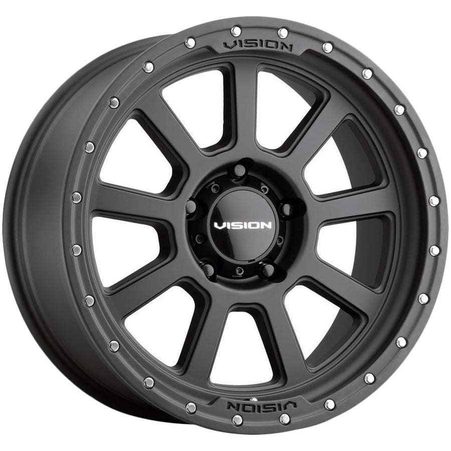 350 OJOS Vision Custom Wheel - 18x9, -12 Offset, 5x127 Bolt Pattern, 78.1mm Hub - Satin Black Rim