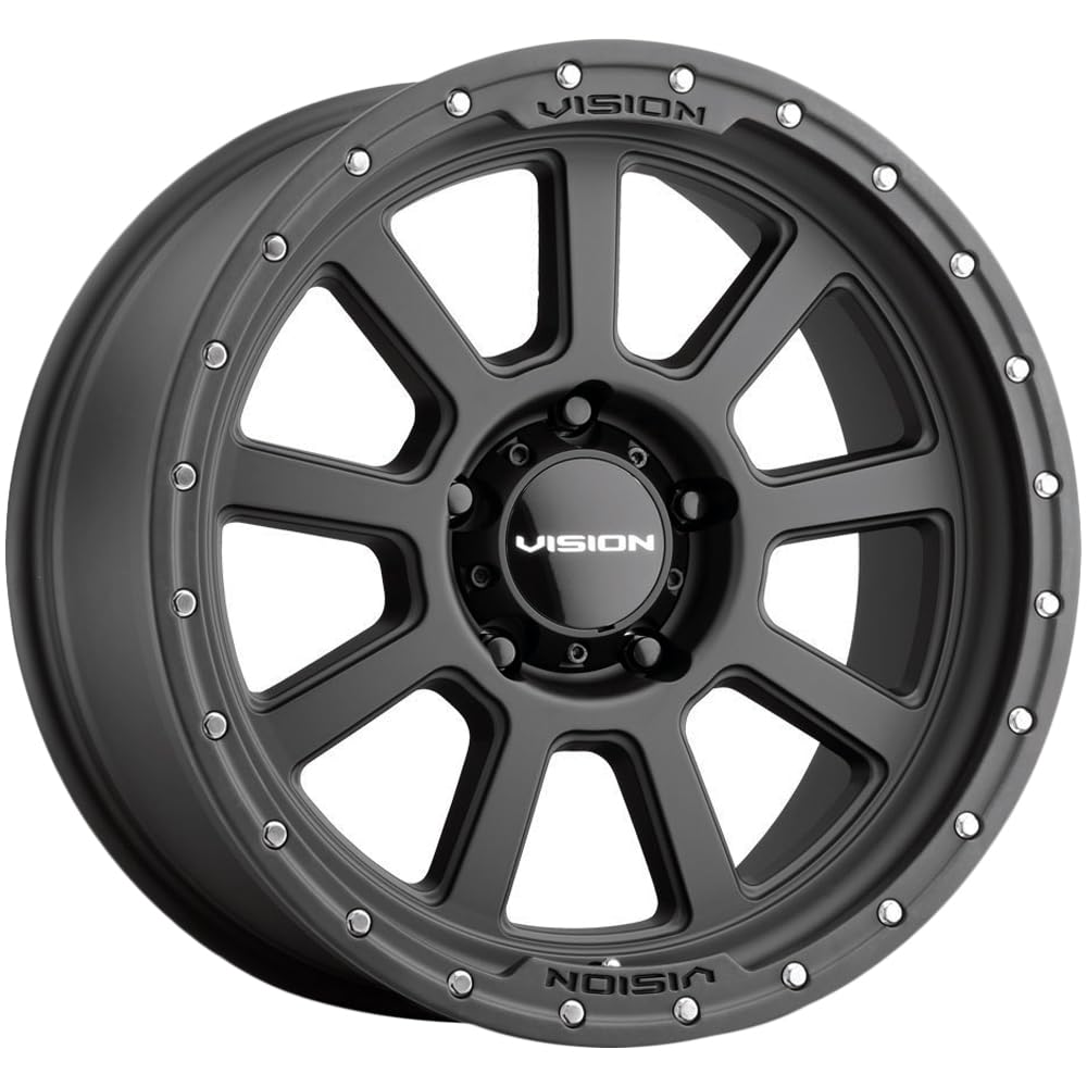 350 OJOS Vision Custom Wheel - 18x9, 12 Offset, 5x139.7 Bolt Pattern, 108mm Hub - Satin Black Rim