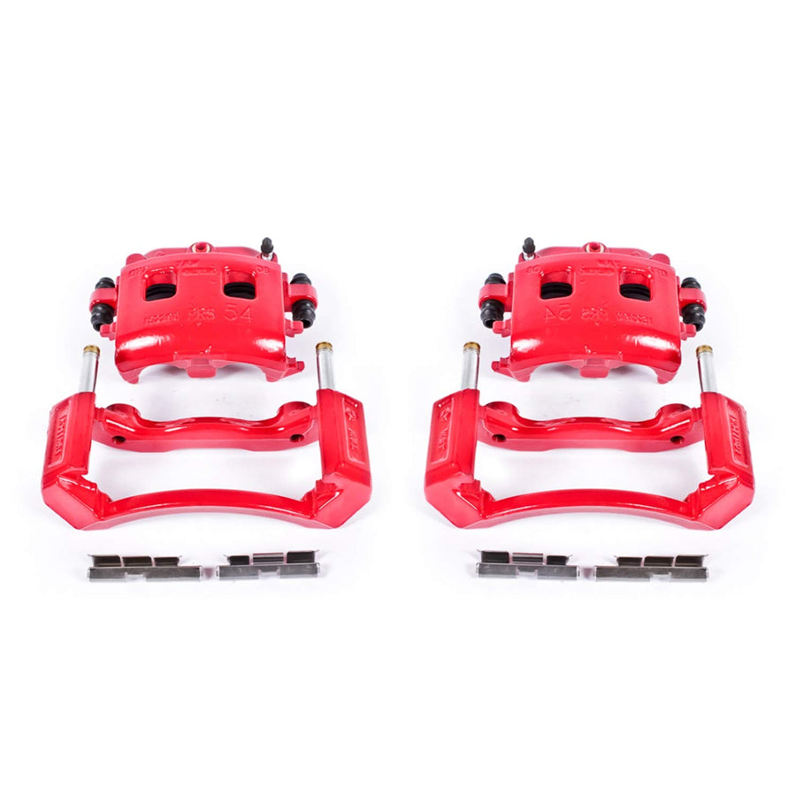 Power Stop S4832 Front Pair of High-Temp Red Powder Coated Calipers For Dodge Ram 1500 2002-2005 [Model Specific]