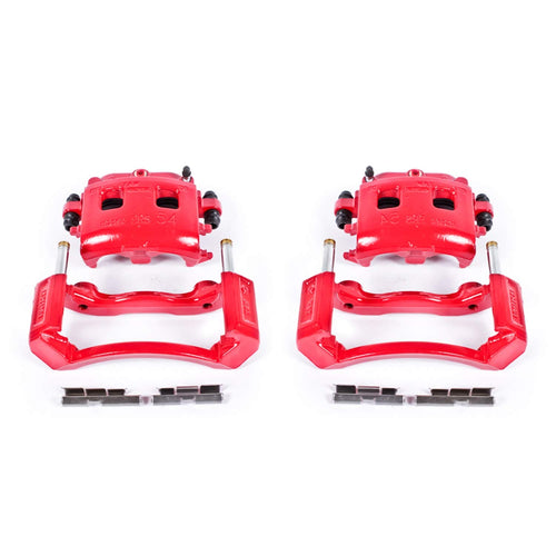 Power Stop S4832 Front Pair of High-Temp Red Powder Coated Calipers For Dodge Ram 1500 2002-2005 [Model Specific]