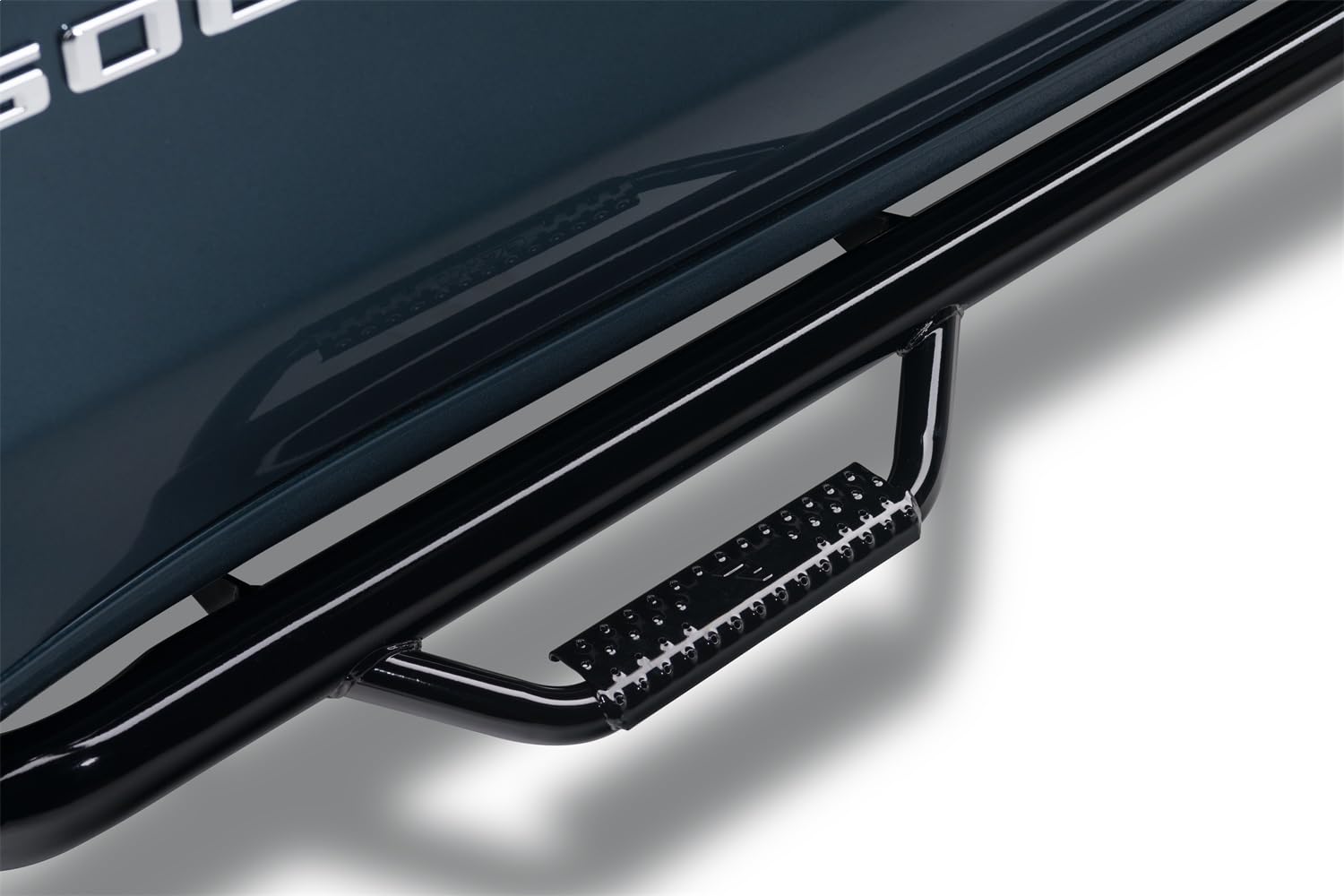 N-Fab Steps Nerf | Gloss Black, Wheel-to-Wheel w/ Bed Access | C01115CC-6 | Fits 2001-2006 Chevrolet/GMC 1500 / 2500 / 3500 Crew Cab 8' Long Bed, SRW / DRW Gas / Diesel