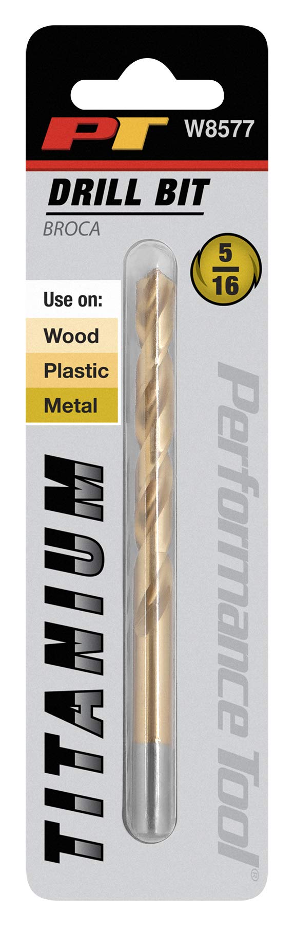 5/16-Inch Performance Tool W8577 Titanium Drill Bit for High-Speed Drilling and Extended Life