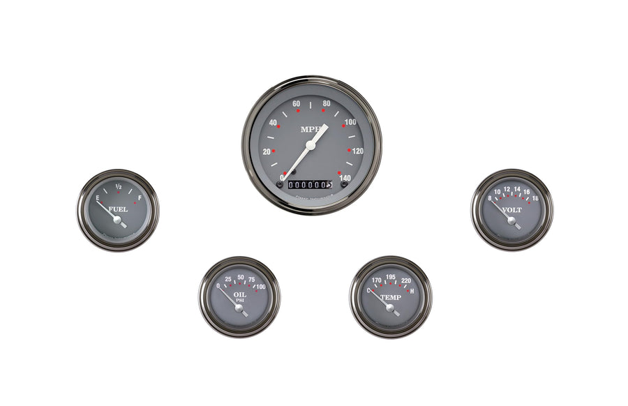 SG00SLC Classic Instruments Silver Gray 5 Gauge Set - GM