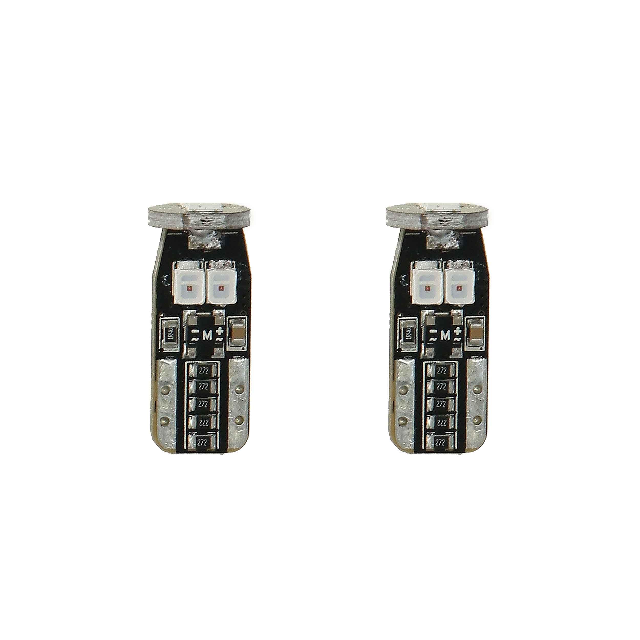 T10 Heise Red LED Bulbs with Integrated Internal CANBUS System - 2 (HE-CT10R)