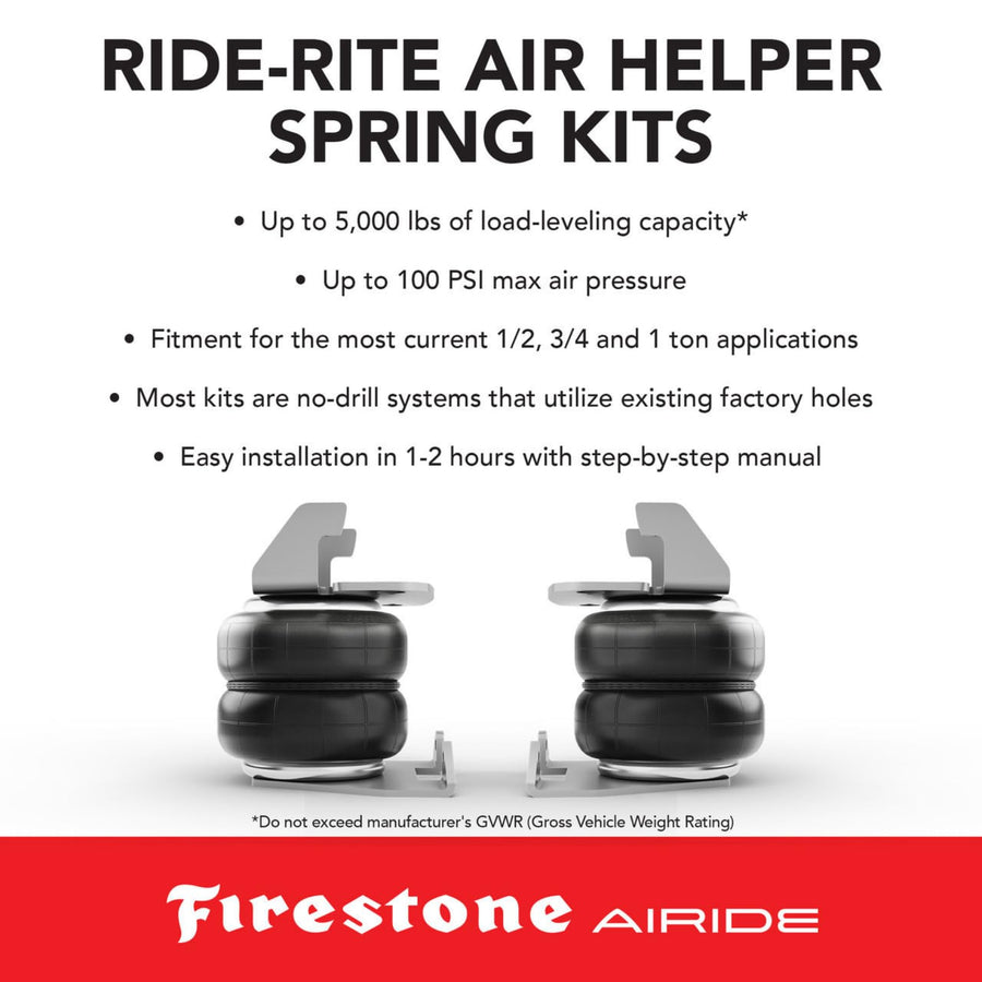 Firestone 2614 Ride-Rite Airide Rear Springs Kit fits 2019-2023 Ranger Not Raptor | 5-100 PSI | No Drill Installation | Load Capacity of 5,000 Pounds | Enhances Brake Effectiveness