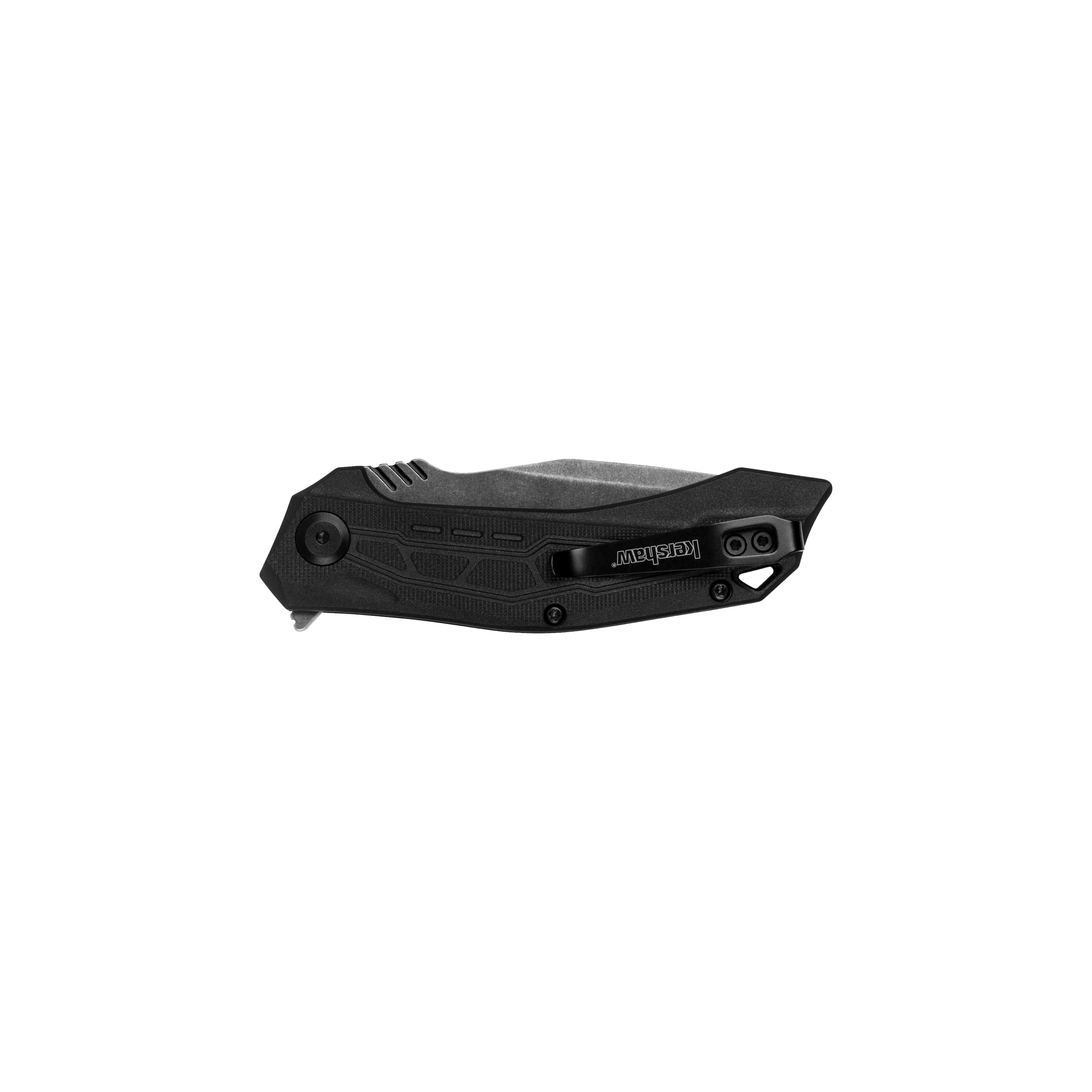 Kershaw Pocket Knife Flatbed, Black 3.125 inch Blade with SpeedSafe Opening Mechanism, Glass Filled Nylon Handle with Liner Lock and Pocketclip