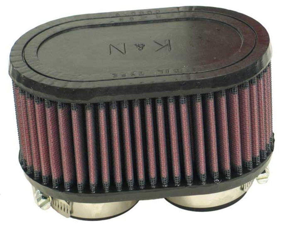 K&N Original High-Flow Lifetime Universal Clamp-On Air Filter: High Performance, Premium, Washable: Flange Diameter: 1.875 In, Filter Height: 3 In, Flange Length: 0.625 In, Shape: Oval, R-0990