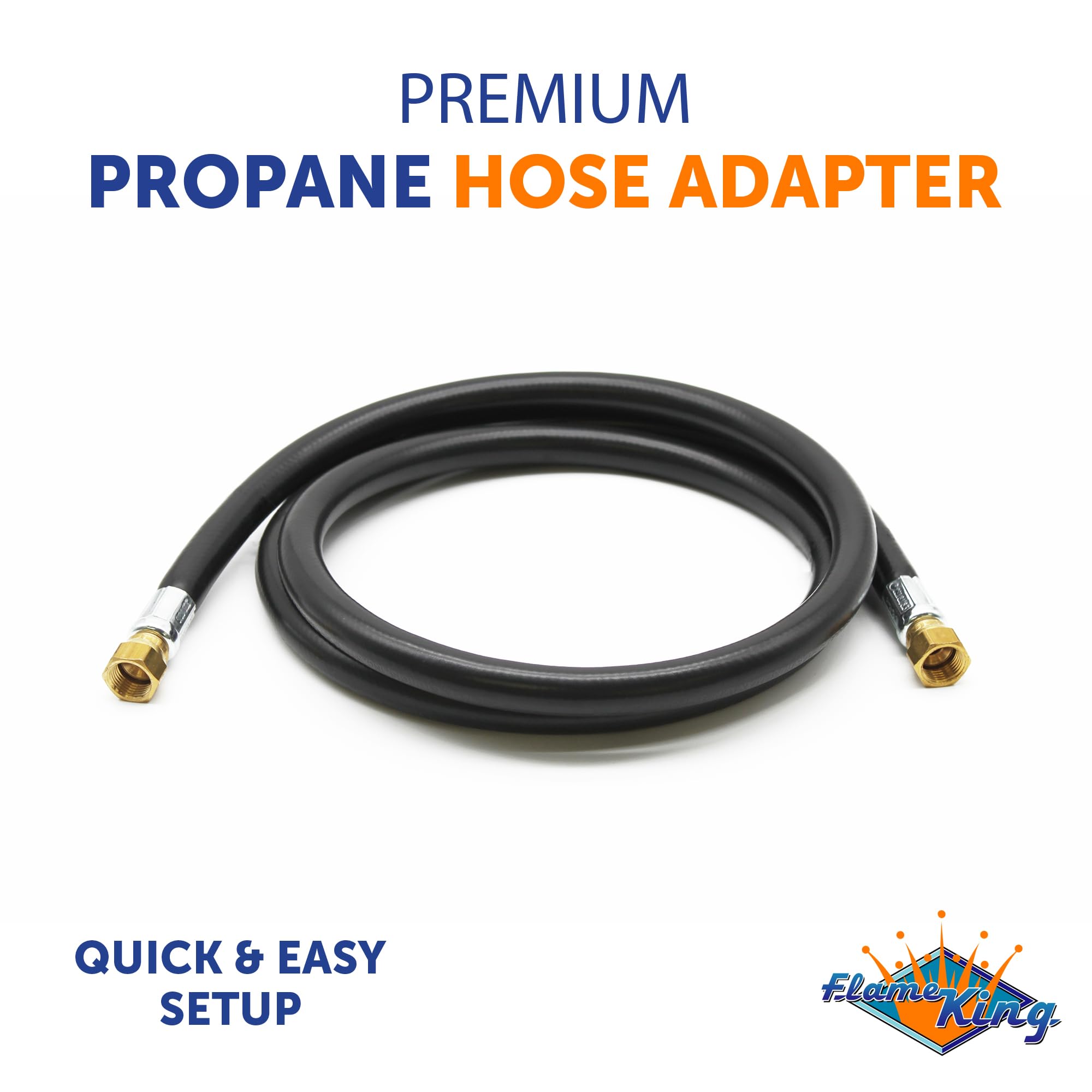 Flame King RV Slide Out Thermo Rubber Hose Assembly, 60 Inch, 3/8 Inch ID, Female To Female - 100159-60