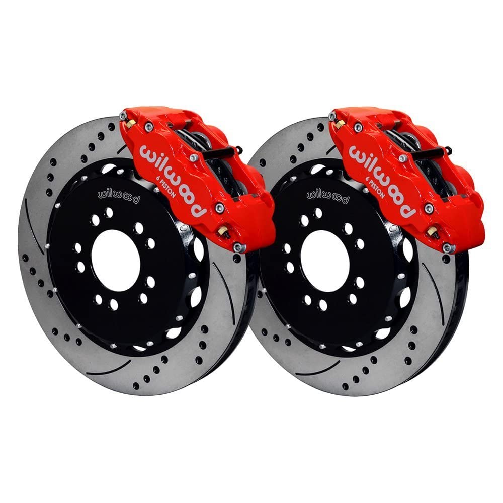 Wilwood Superlite Narrow 6R Front Hat Kit 14.00 Drilled Red 1964-1970 Ford Mustang w/DSE Suspension