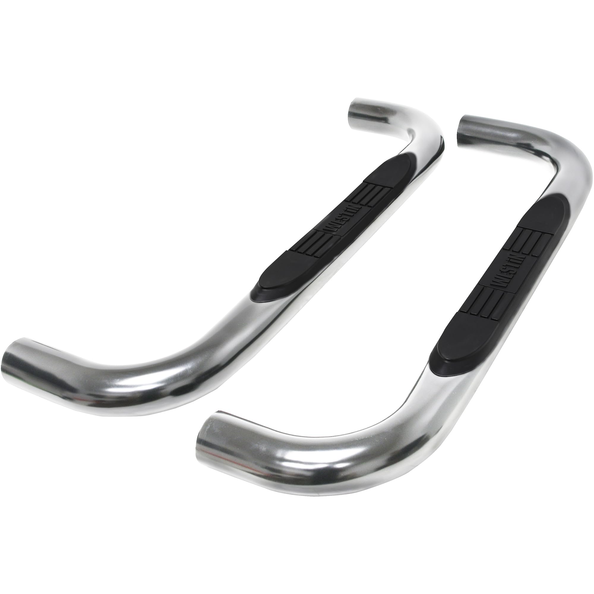 Westin E-Series 23-4110 3 Round Nerf Bars fits 2019-2025 Silverado Sierra 1500 Standard Cab Stainless Steel Pair