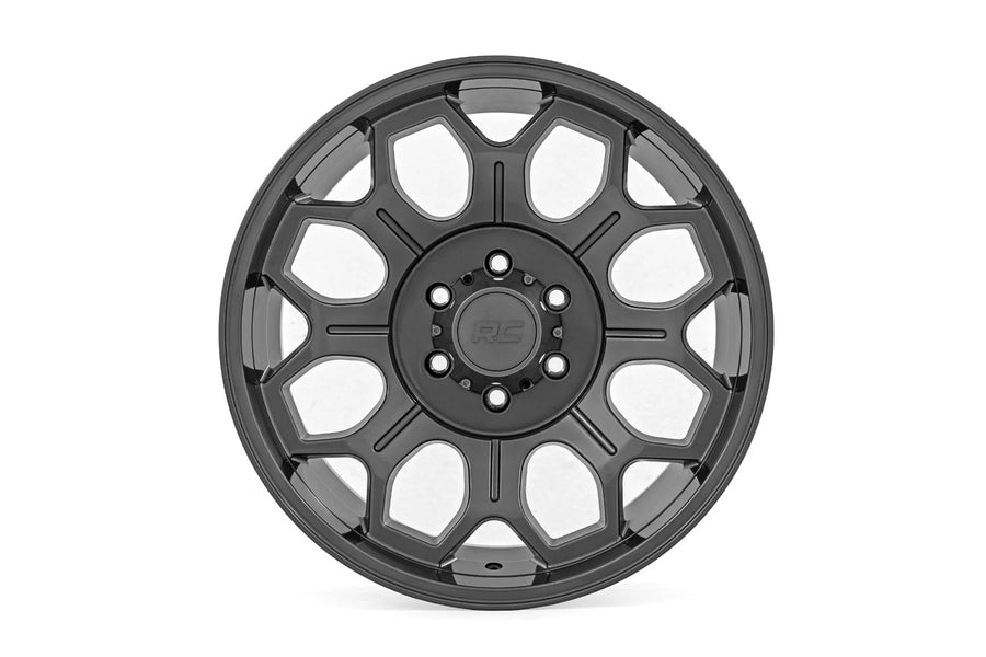 One-Piece Rough Country Series 77 Wheel-20x10, 6x5.5 Bolt Pattern, 25mm, Gun Metal Gray Wheel with Painted (20 x 10. inches /6 x 5 inches, -25 mm Offset)