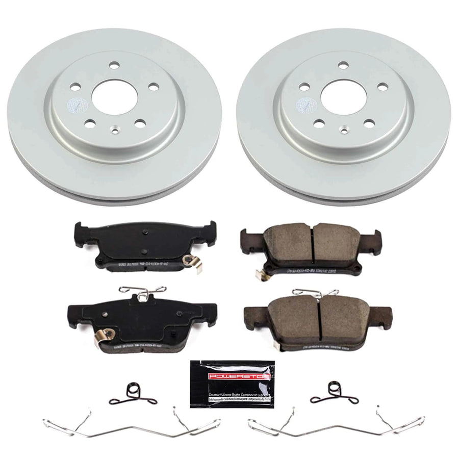 POWERSTOP Brake Kit For Buick Envision 2019-2020 Rear Geomet Coated Brake Rotors and Brake Pads