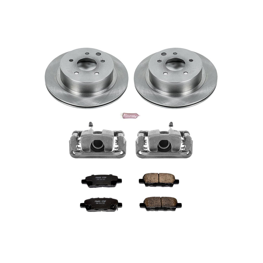 Power Stop KCOE6761 Autospeciality Rear Brake Caliper Kit- Brake Rotors, Ceramic Brake Pads, Brake Calipers