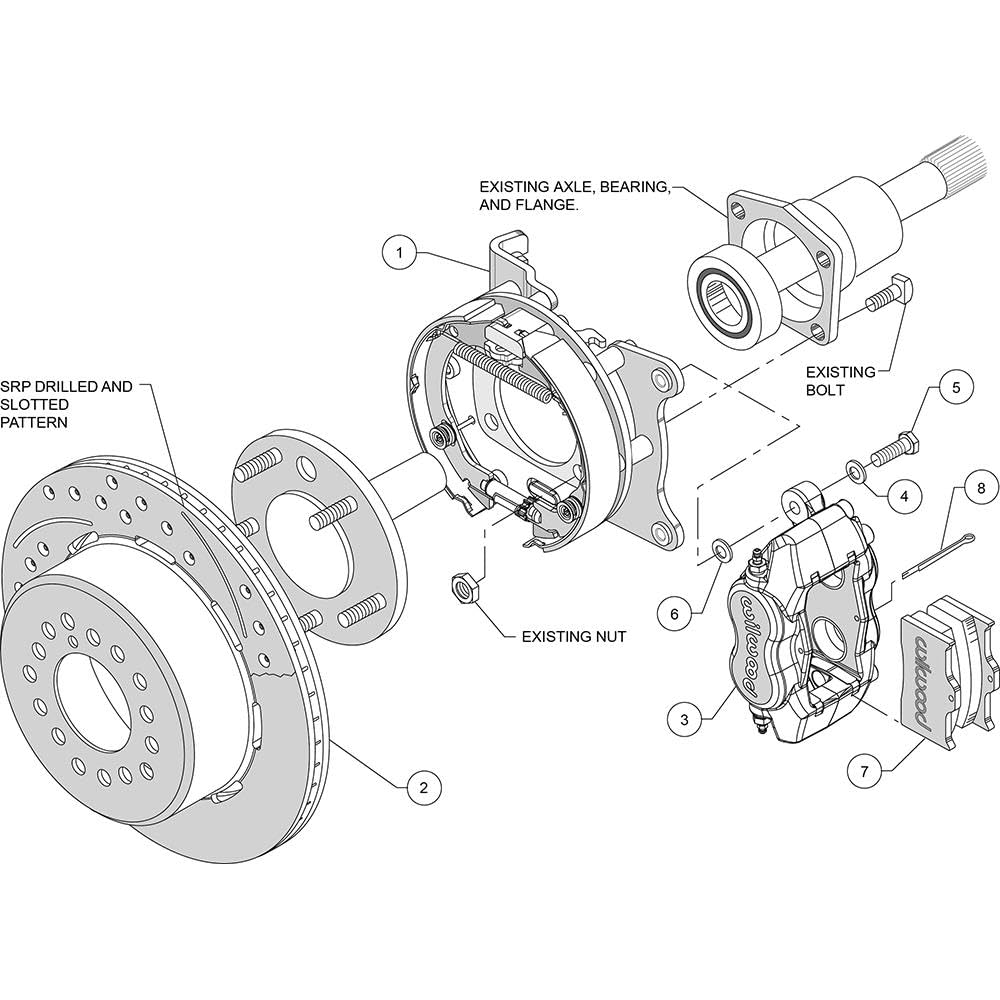 P/S Park Brake Kit, Drilled WilwoodFDLI Red