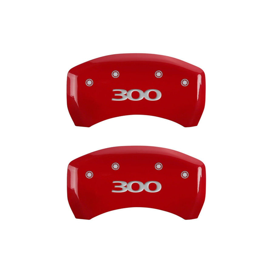 MGP 32005S300RD Caliper Covers Red Brake Covers Fits 2005-2010 Chrysler 300 (2.7L / 3.5L Single Piston Front Caliper) Engraved with 300 (Front/Rear Covers; Set of 4)