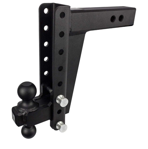 2.5" BulletProof Hitches Adjustable Heavy Duty Trailer Hitch (22,000 lb. Rating) - 10" Drop/Rise Trailer Hitch with 2" & 2-5/16" Dual Ball - Powder Coat, Solid Steel, Corrosion-Resistant