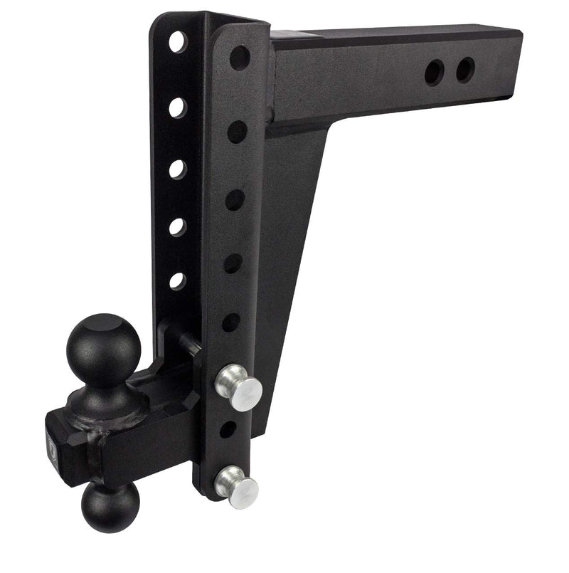 2.5" BulletProof Hitches Adjustable Heavy Duty Trailer Hitch (22,000 lb. Rating) - 10" Drop/Rise Trailer Hitch with 2" & 2-5/16" Dual Ball - Powder Coat, Solid Steel, Corrosion-Resistant