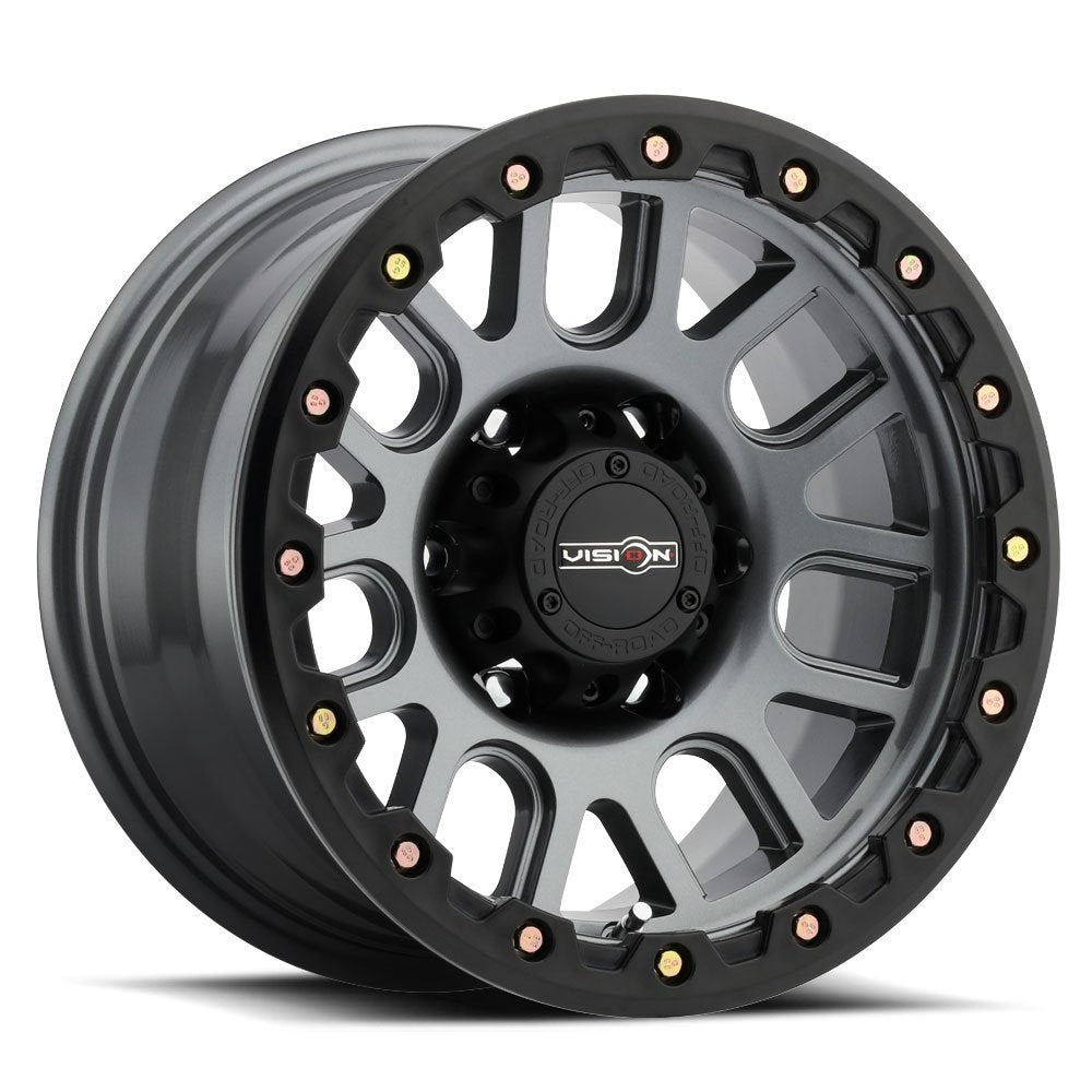 Gray VISION OFF-ROAD NEMESIS Wheel with Gunmetal (0 x 9. inches /6 x 135 mm, 0 mm Offset)