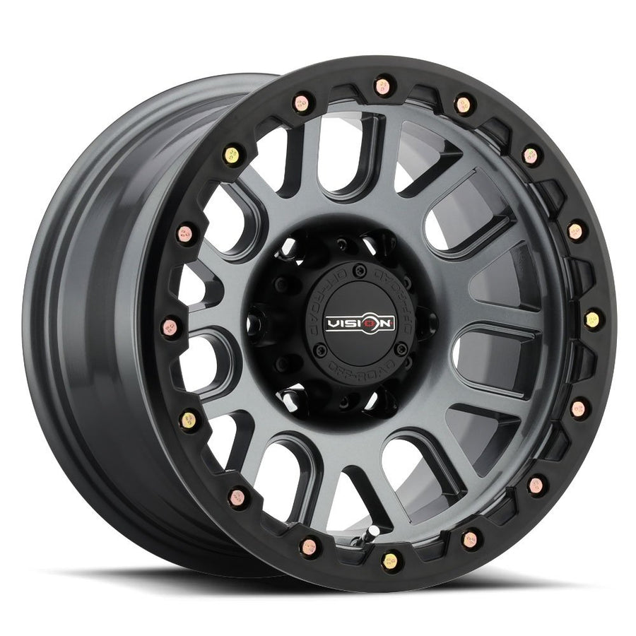 Black VISION OFF-ROAD NEMESIS Wheel with Matte MACHINED FACE (0 x 9. inches /6 x 135 mm, 0 mm Offset)