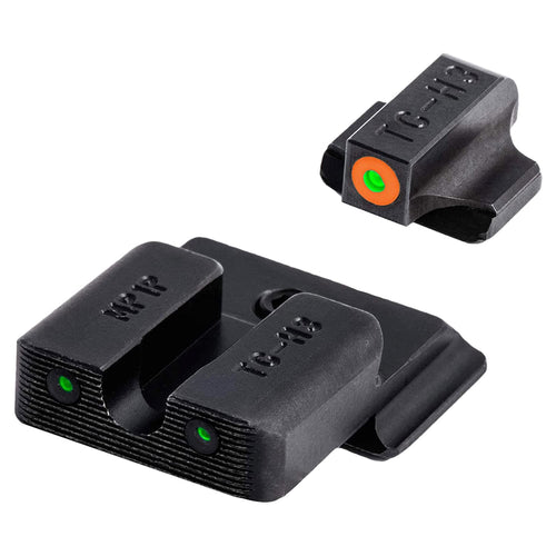 Tritium Pro TRUGLO Night Sights, Compatible with Smith & Wesson M&P Series | Glow-in-The-Dark Front & Rear Gun Sight Set with Orange Focus Lock Front Ring