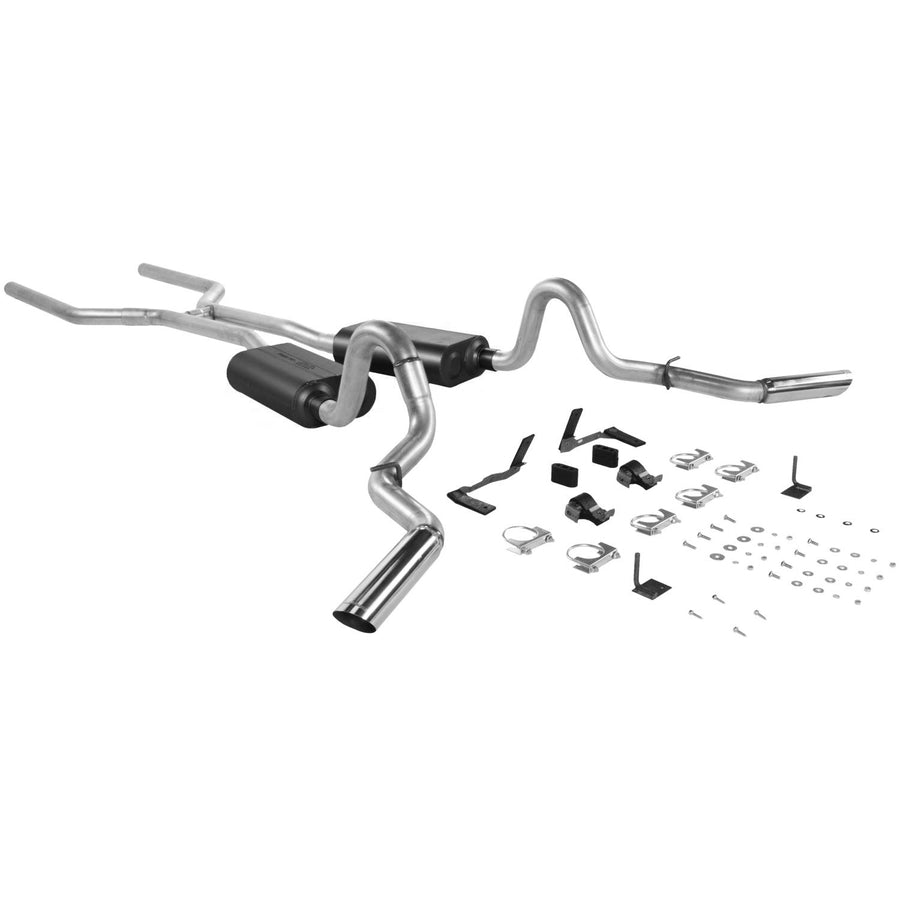Flowmaster American Thunder 17120 Crossmember-Back Exhaust Kit 2.5 Inch Aluminized Steel Compatible with 1964-1972 Chevy El Camino and GMC Sprint with V8 engine