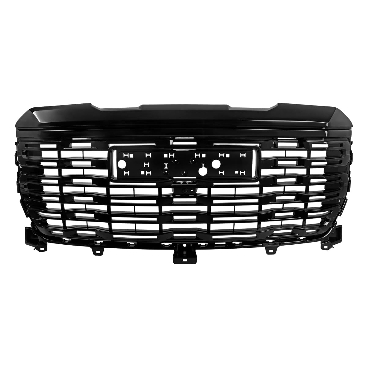 Denali Style Glossy Black Spec-D Tuning Front Bumper Hood Grille Compatible with 2022-2025 GMC Sierra 1500 Pickup