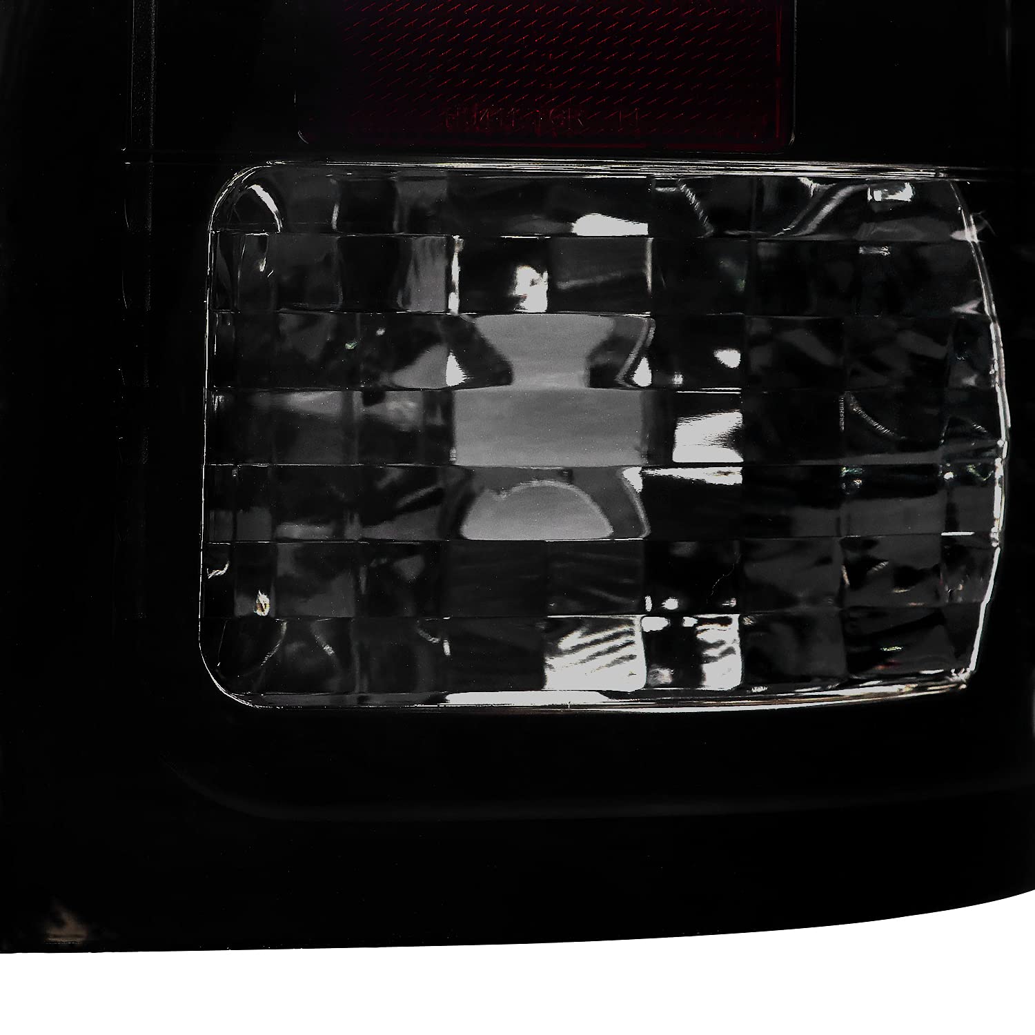Glossy Black Smoke SPEC-D TUNING LED Tail Lights w/White LED Light Bar Compatible with 2007-2013 GMC Sierra 1500, 2007-2014 GMC Sierra 2500HD/3500HD, Left + Right Pair Assembly