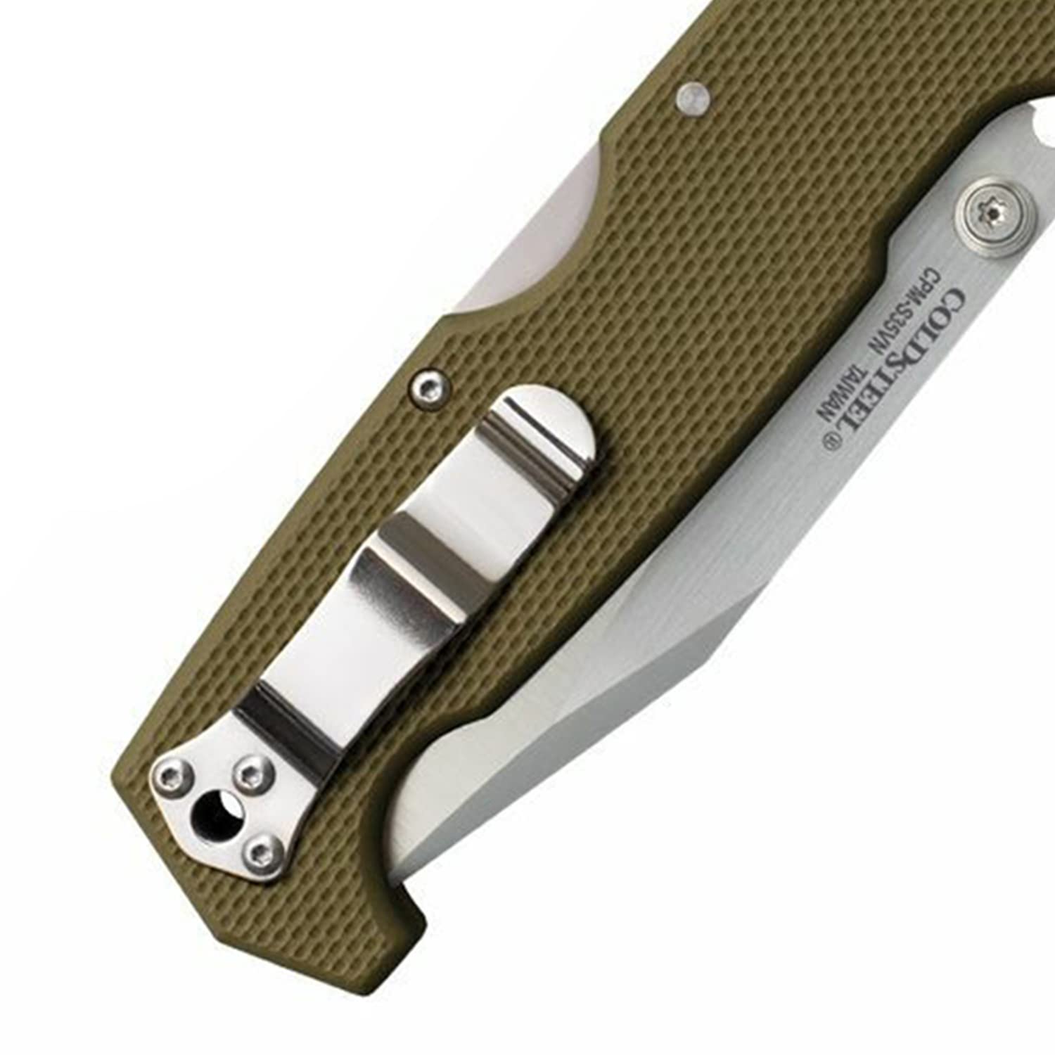 Cold Steel 4" SR1 Clip Point Blade G-10 Handle Folding Knife with Tri-Ad Locking Mechanism and Pocket/Belt Clip S35VN Steel