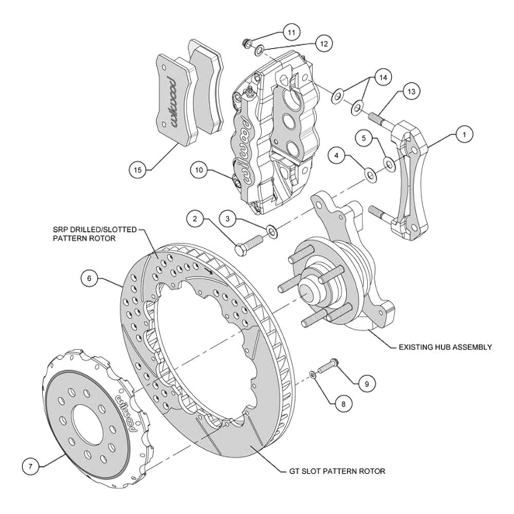 WILWOOD Front Brake Kit 140-10830 (W6AR Mustang)