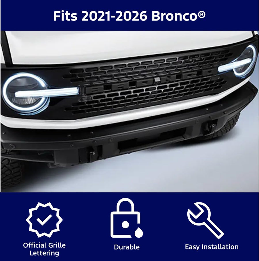 Ford Bronco Genuine OEM Lettering Overlay Kit for Ford Bronco | Matte Black Finish with Easy Installation | M1447BLMB