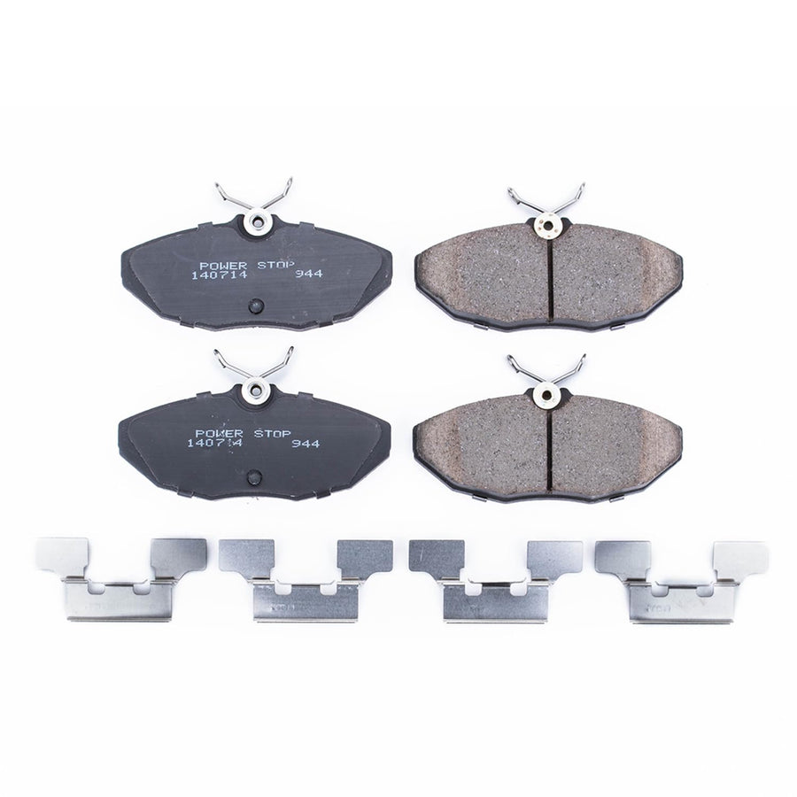 Power Stop Front Brake Kit For 2003-05 Jaguar S-Type |Vanden Plas 2004 |XJ8 2004 - Ceramic Brake Pads With Installation Hardware, 17-944