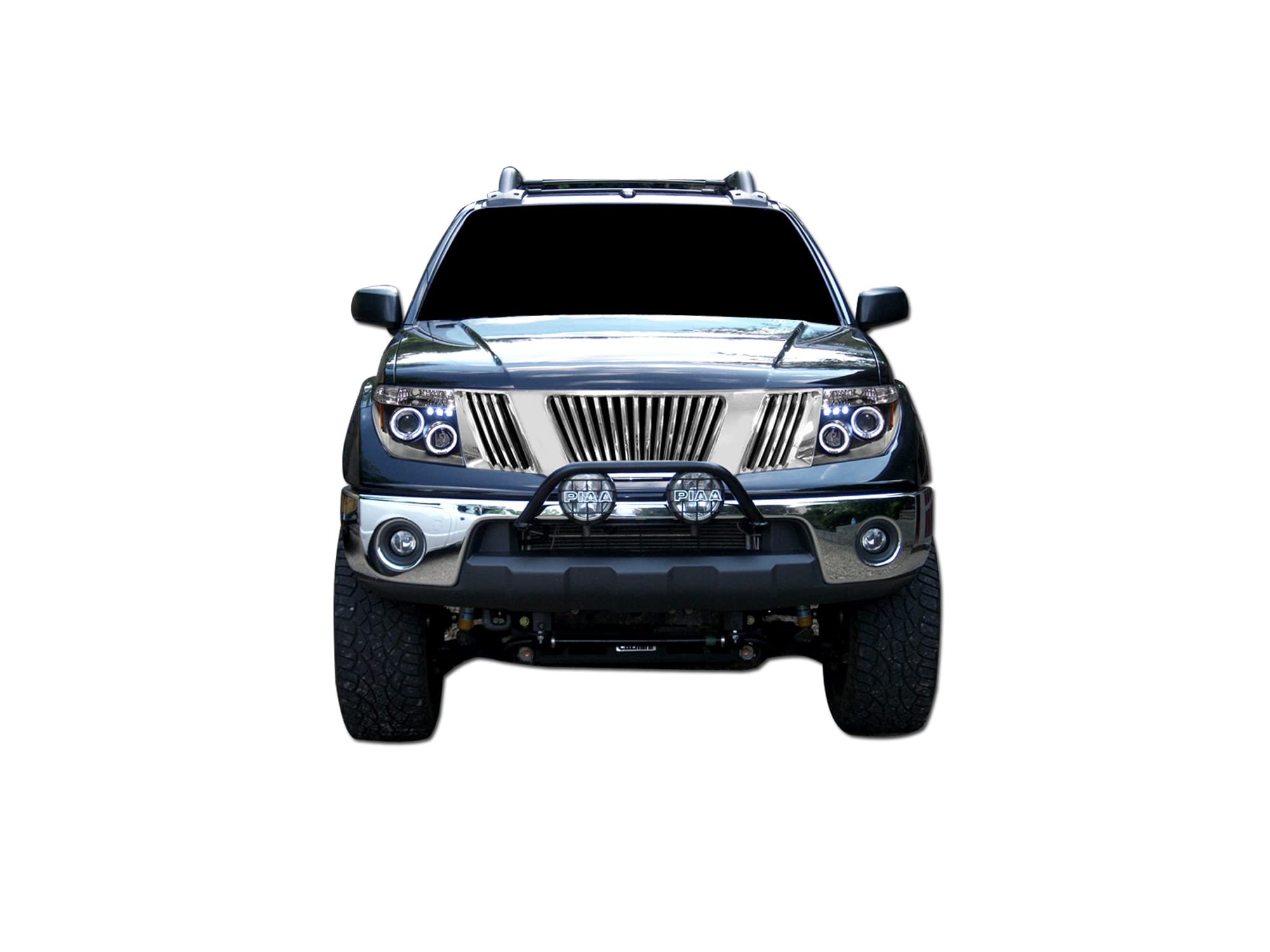 Vertical Front Hood Grille Armordillo USA - Chrome Fits 2005-2008 Nissan Pathfinder