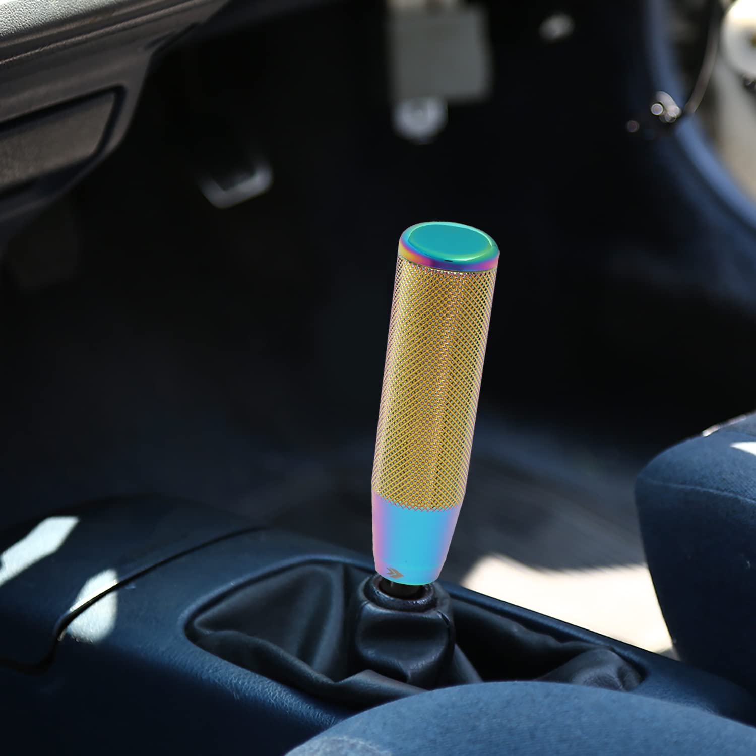 NRG Innovations Hidden Gem Universal Aluminum Knurl Short Shift Knob with Thread Adapters, 28mm ID X 64mm H Internal Storage,SK-800MC