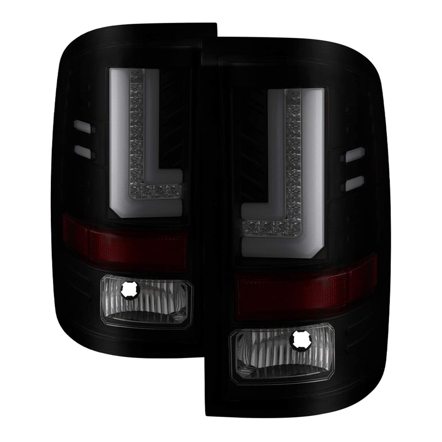 GMC Sierra 1500 2016-2018/ Sierra 2500/3500 HD 2016-2019 Spyder 5083784 Light Bar LED Tail Lights - Reverse-921(Not Included) - Black Smoke (Will only fit factory LED models)