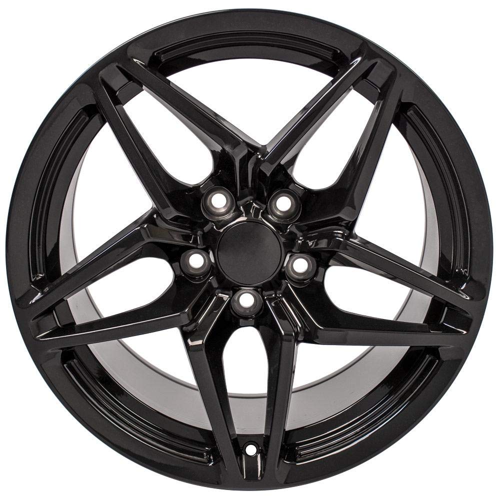 CV31 OE Wheels 18 Inch Rim Fits Corvette C7 ZR1 Style 5x120.65 18x10.5 Gloss Black - Hollander 5928 (1)