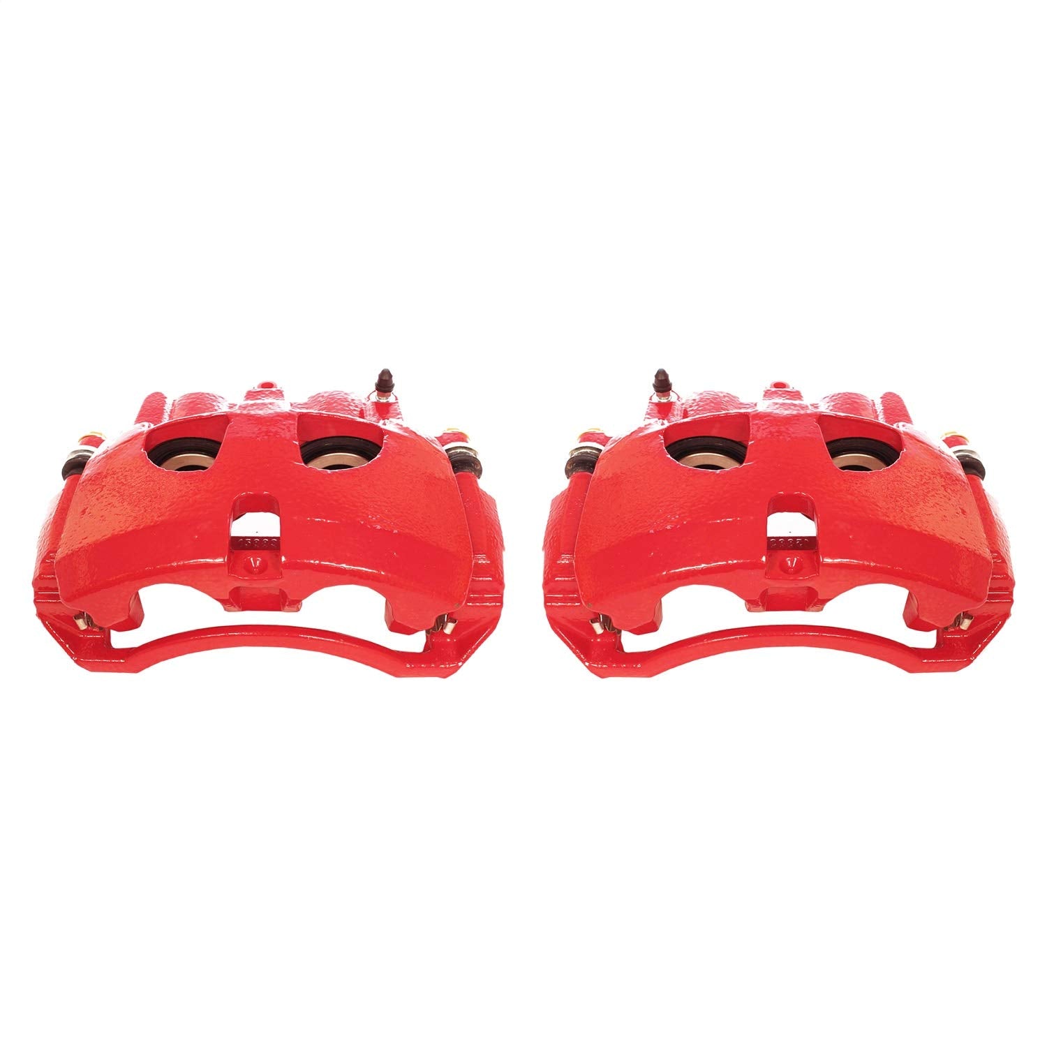 Power Stop S5172 Red Powder Coated Front Calipers Pair For 2009 2010 Dodge Ram 2500 3500 | 2011 2012 2013 2014 2015 2016 2017 2018 Ram 2500 Ram 3500