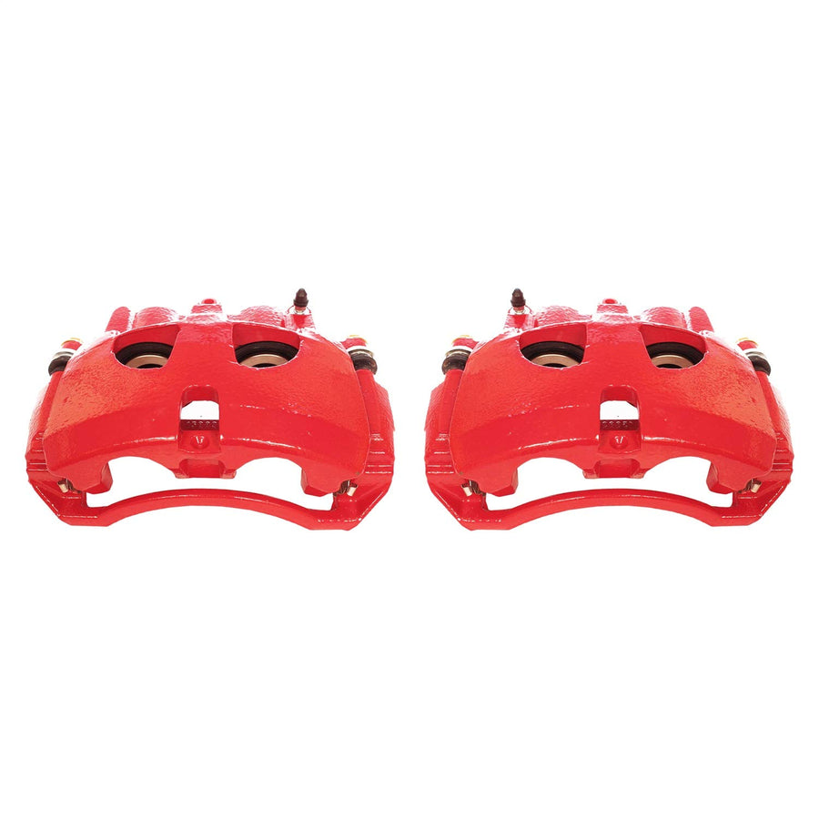 Power Stop S5172 Red Powder Coated Front Calipers Pair For 2009 2010 Dodge Ram 2500 3500 | 2011 2012 2013 2014 2015 2016 2017 2018 Ram 2500 Ram 3500