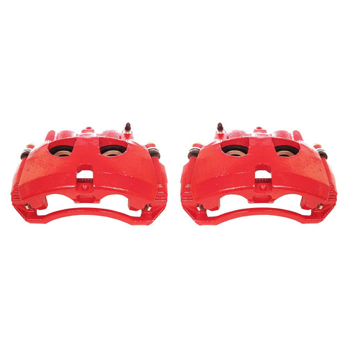 Power Stop S5172 Red Powder Coated Front Calipers Pair For 2009 2010 Dodge Ram 2500 3500 | 2011 2012 2013 2014 2015 2016 2017 2018 Ram 2500 Ram 3500