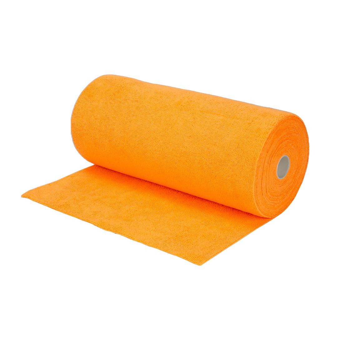 Maxshine Orange Universal Microfiber Tear-Away Towel Roll | 30 Reusable 12”x12” Sheets, 260GSM Terry Microfiber | Eco-Friendly Lint-Free Cleaning Cloths for Car Detailing, Home & Garage Use