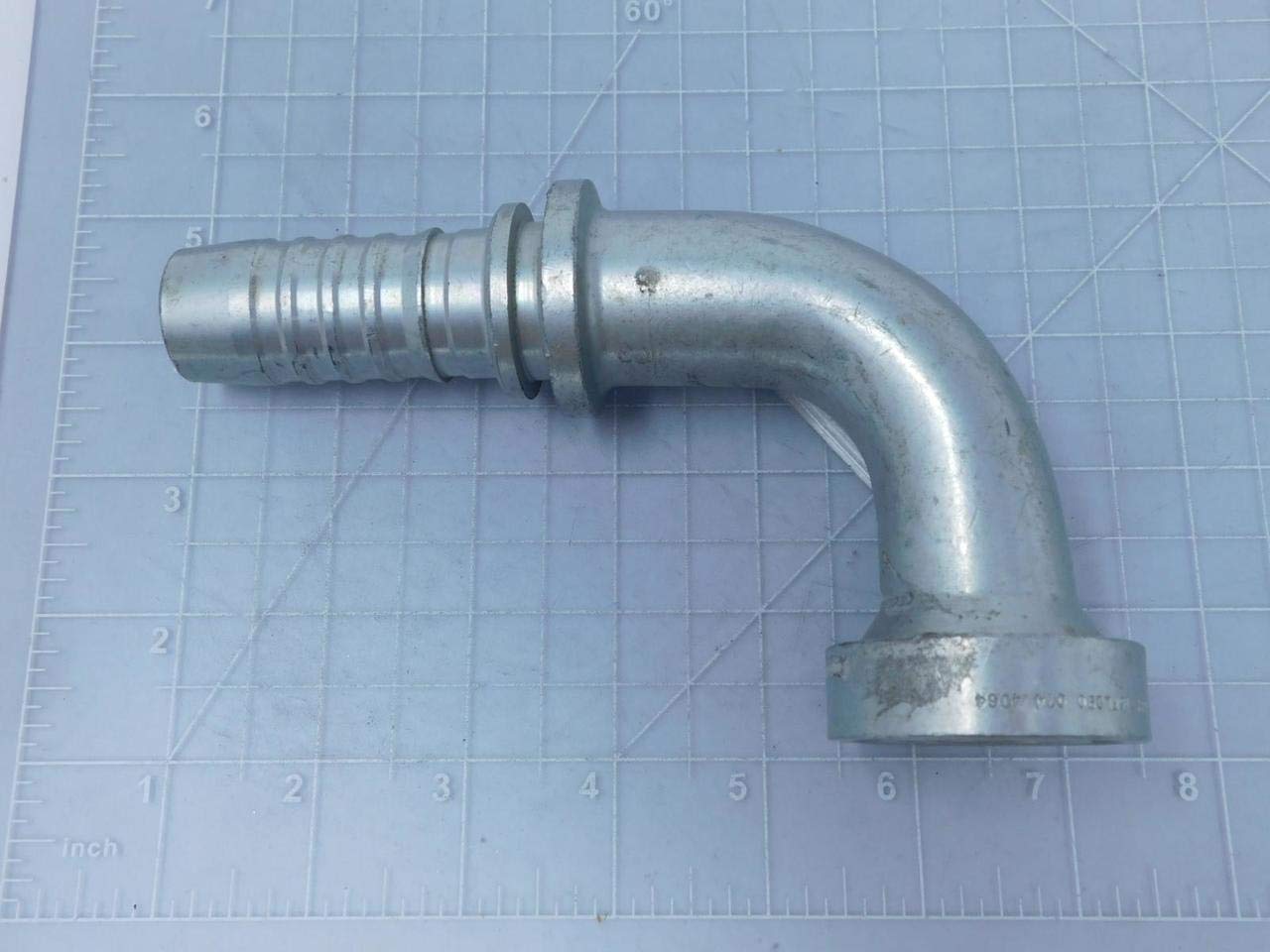 GlobalSpiral Couplings Gates 16GS-16FLC90-074, Caterpillar Style O-Ring Flange, Zinc Plated Carbon Steel, 5.16", 90° Bent Tube, 1" ID
