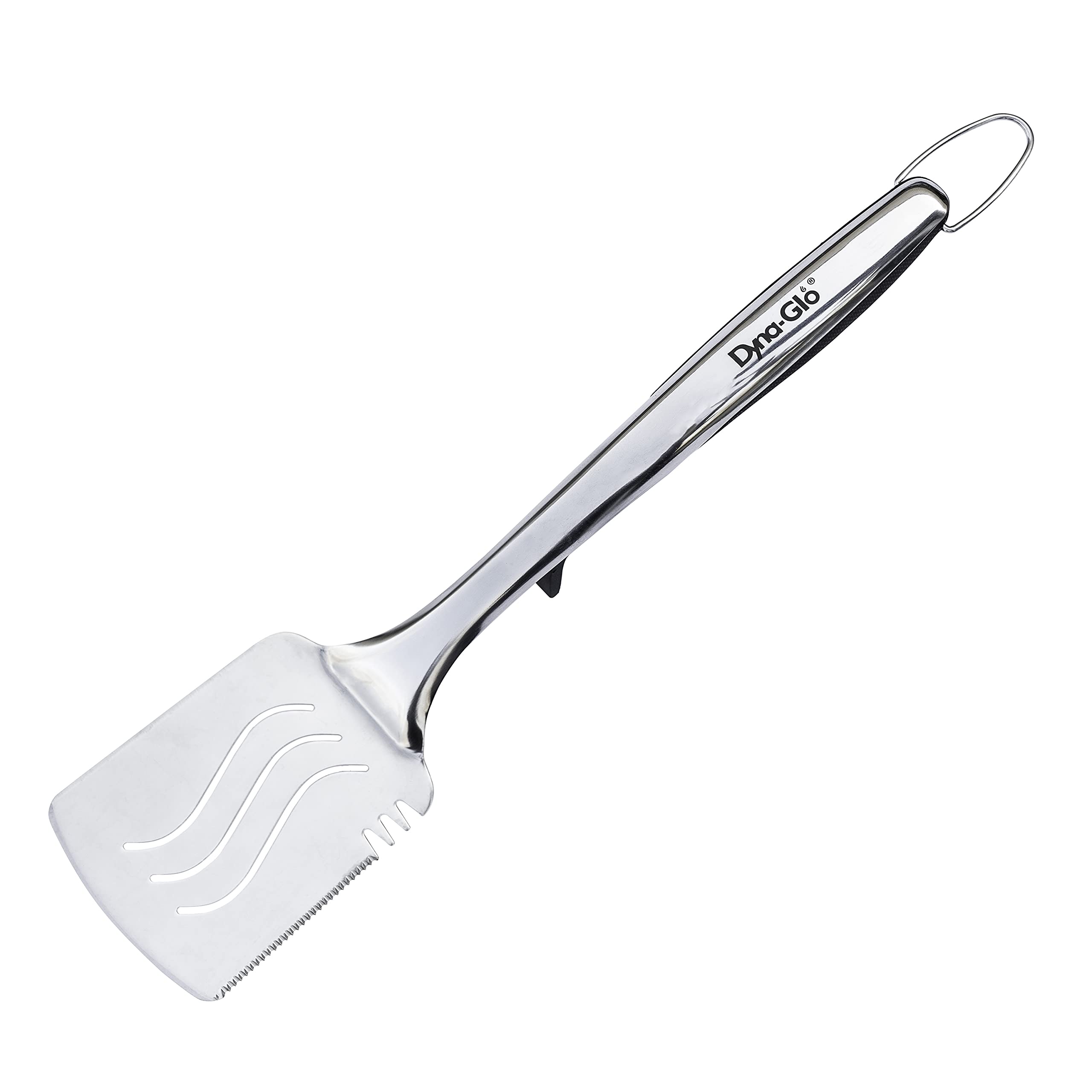 3PC Dyna Glo Stainless Steel Grill Set. Tong, Spatula, Basting Brush - W. Stands