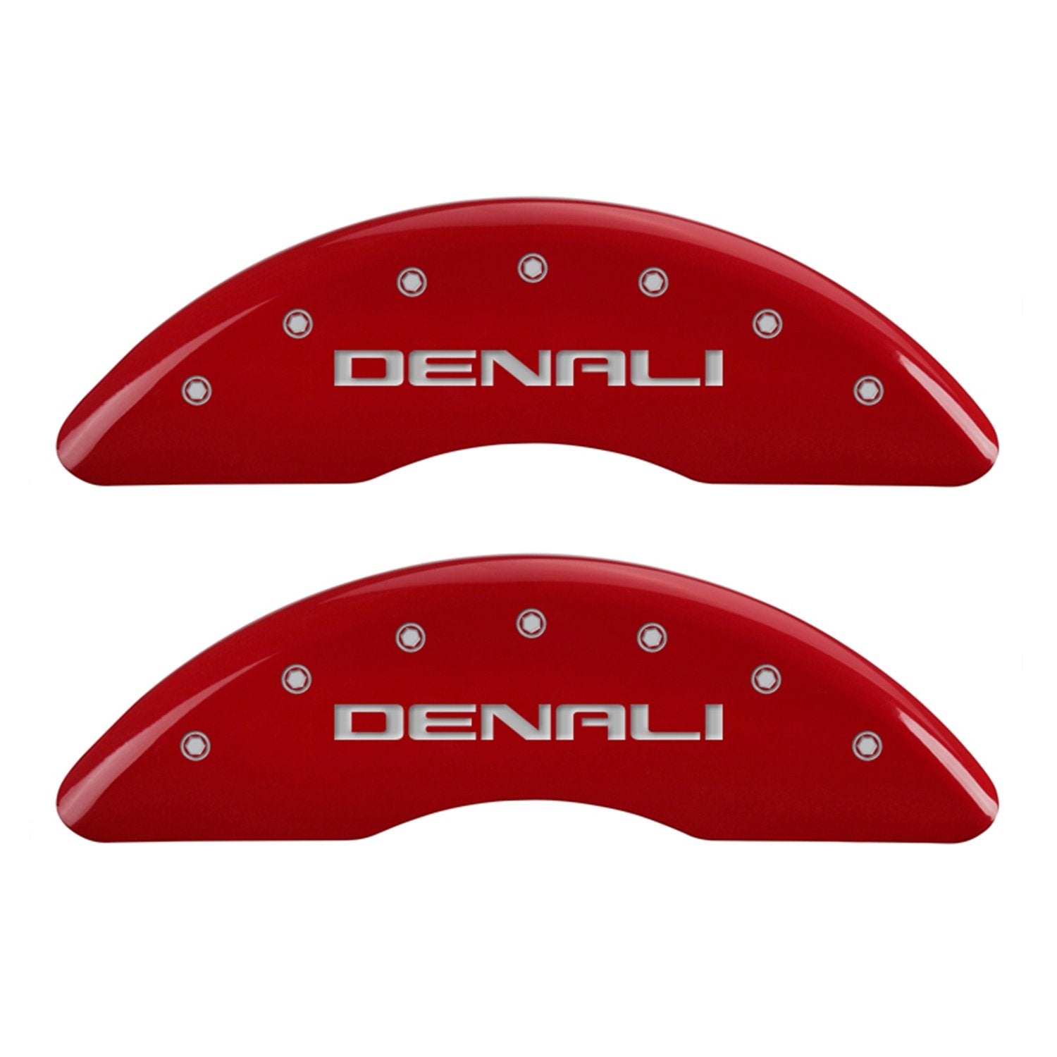 MGP 34001SDNLRD Caliper Covers Denali/Denali, Red Powder Coat Finish, Silver Characters