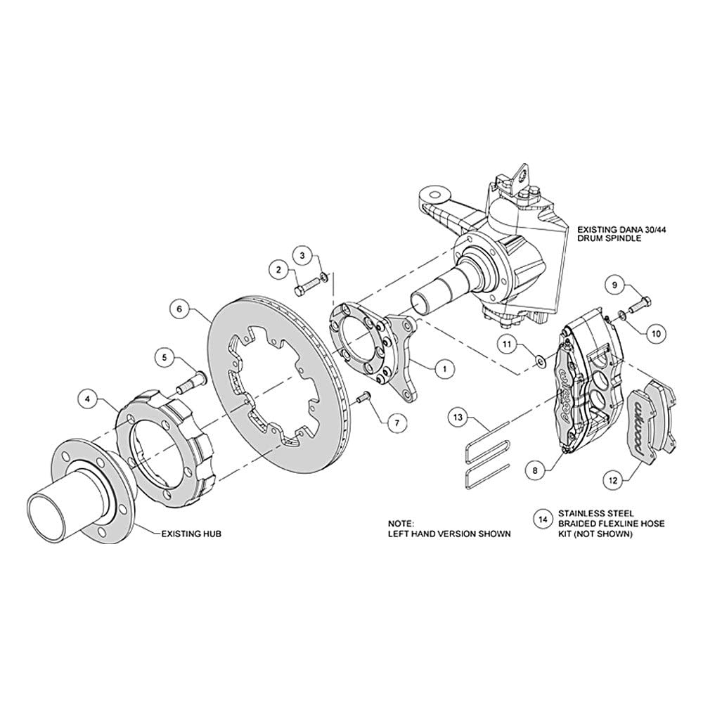 Front Hat Kit DP6A, 11.75" Rotor, Red