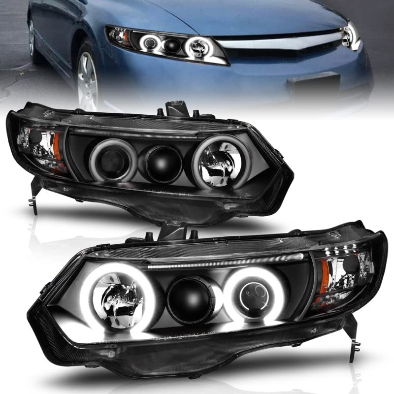 121062 Anzo USA Headlight Assembly Clear Lens Pair CCFL Black