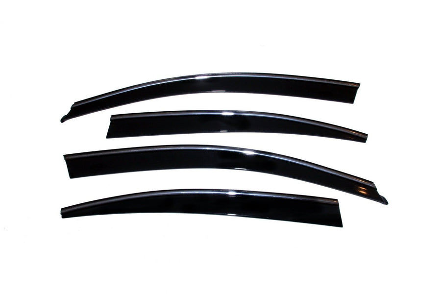 Low Profile Auto Ventshade [AVS] Rain Guards for 2009 - 2015 Nissan Maxima | Window Vent Visors, 4 pcs. - Smoke w/Chrome Trim | 794011