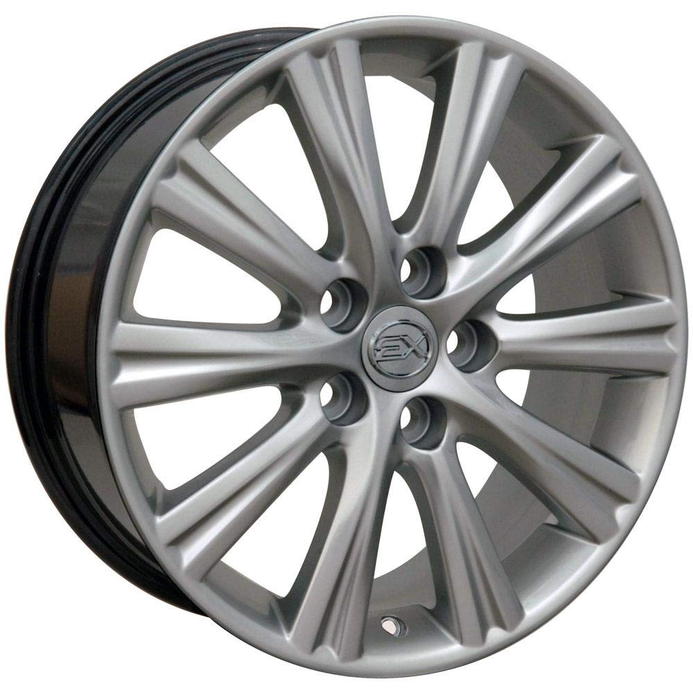 17 Inch OE Wheels LX43 Rim Fits ES350 Style 5x114.3 17x7 Gloss Hyper Silver - Hollander 74191 (1)
