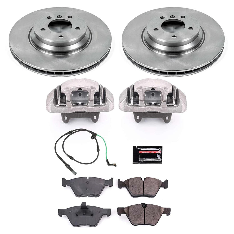 Power Stop KCOE6922 Autospeciality Front Brake Caliper Kit- Brake Rotors, Ceramic Brake Pads, Brake Calipers