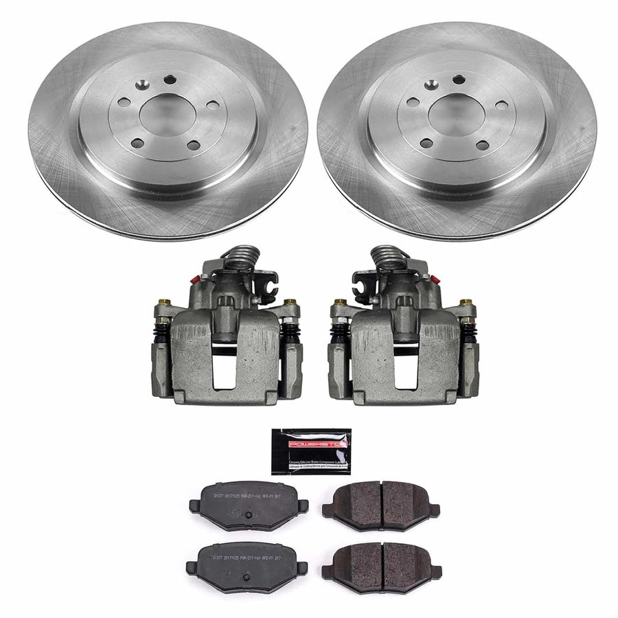 Power Stop KCOE7724 Autospeciality Rear Brake Caliper Kit- Brake Rotors, Ceramic Brake Pads, Brake Calipers